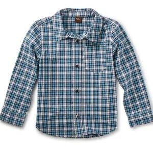 Tea Collection Boy’s Plaid Button Down Shirt Size 2T